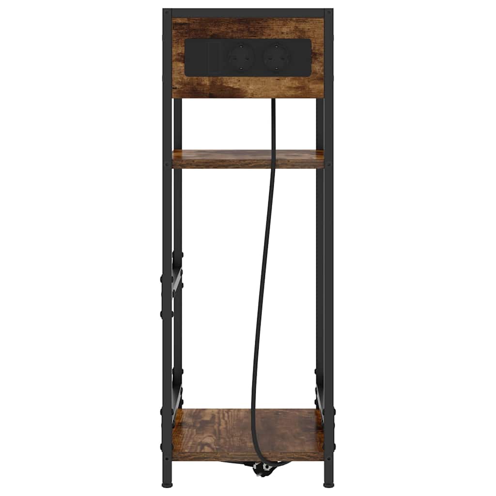 Nachtkastje Gerookt eiken 40 x 27 x 76 cm Bewerkt hout is nu te koop bij PeponiXL, paradijselijk wonen!