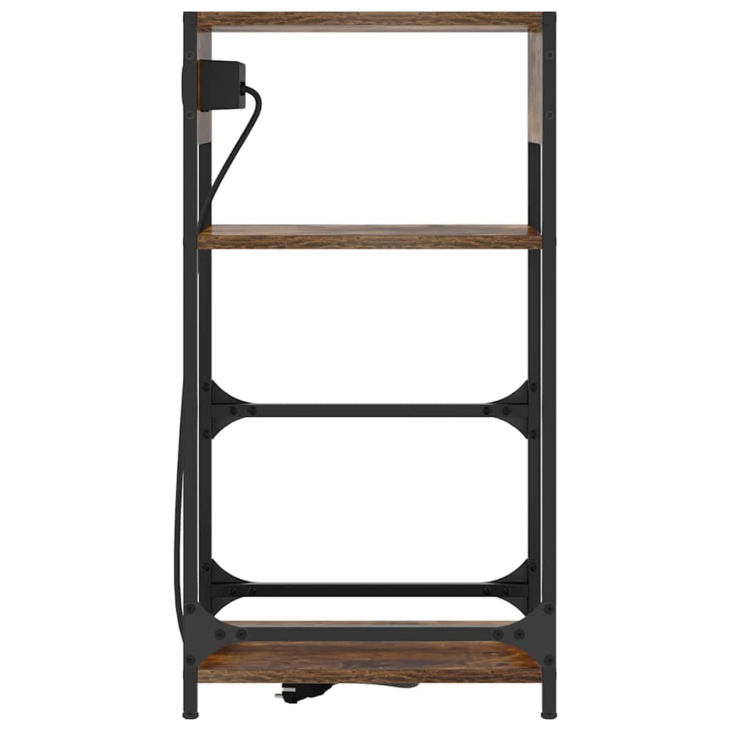 Nachtkastje Gerookt eiken 40 x 27 x 76 cm Bewerkt hout is nu te koop bij PeponiXL, paradijselijk wonen!