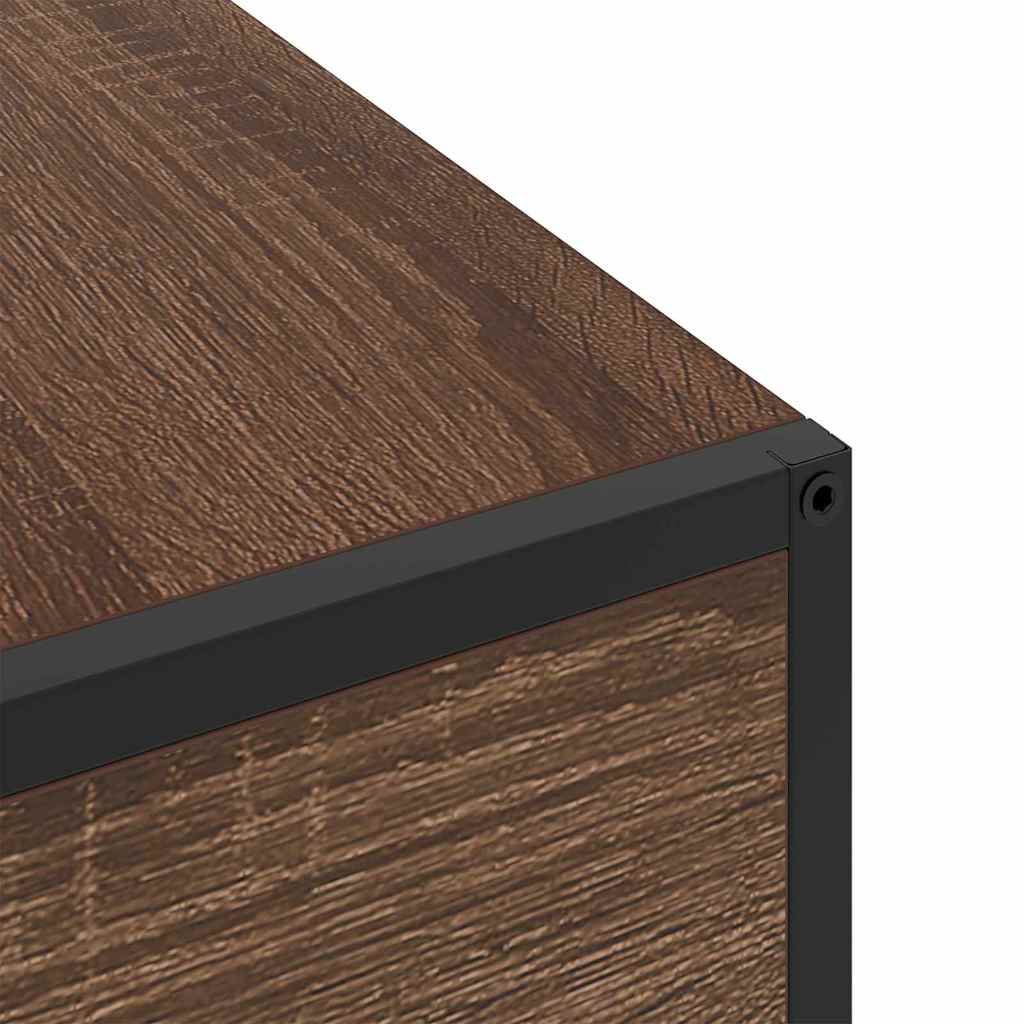 Nachtkastje Bruin Eiken 40 x 27 x 76 cm Bewerkt hout is nu te koop bij PeponiXL, paradijselijk wonen!