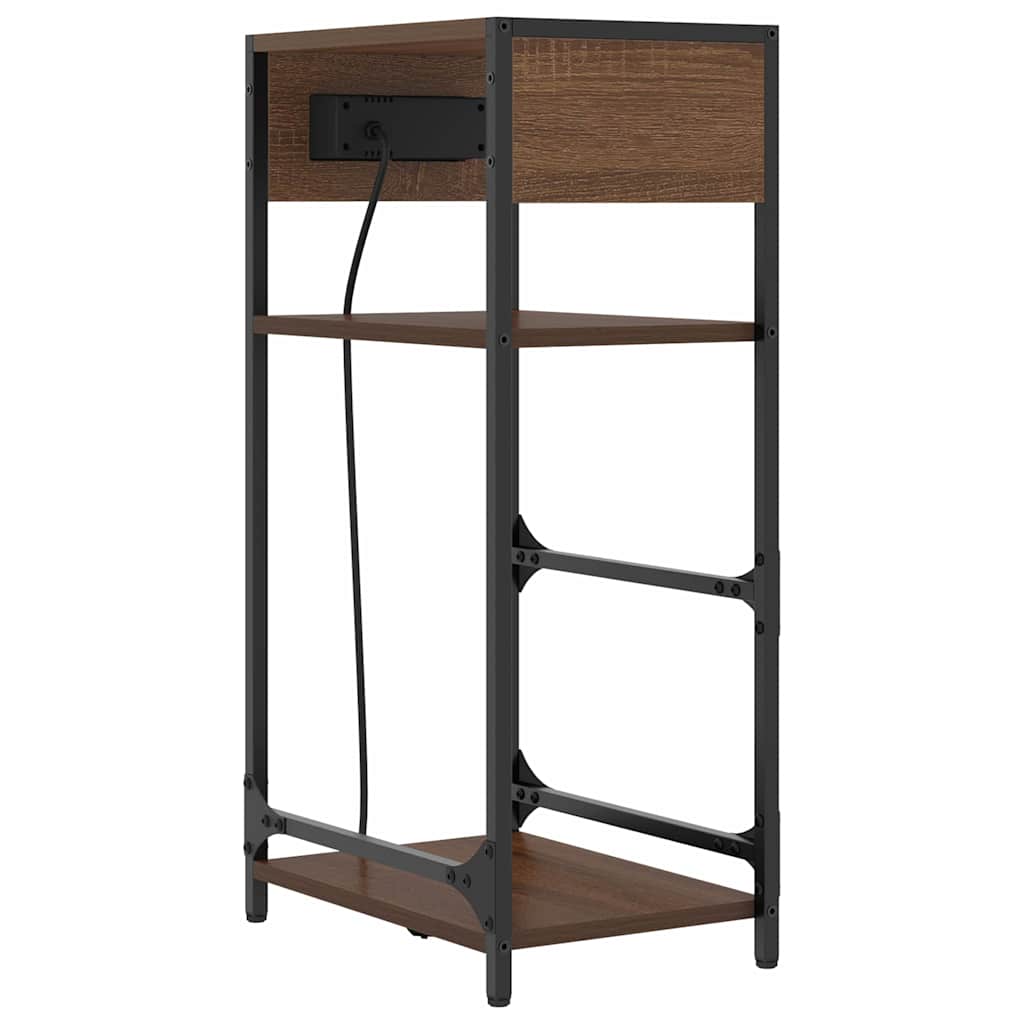 Nachtkastje Bruin Eiken 40 x 27 x 76 cm Bewerkt hout is nu te koop bij PeponiXL, paradijselijk wonen!