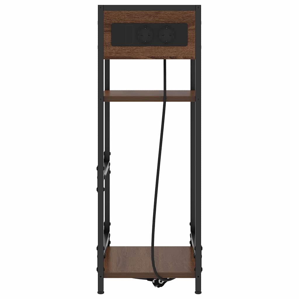 Nachtkastje Bruin Eiken 40 x 27 x 76 cm Bewerkt hout is nu te koop bij PeponiXL, paradijselijk wonen!