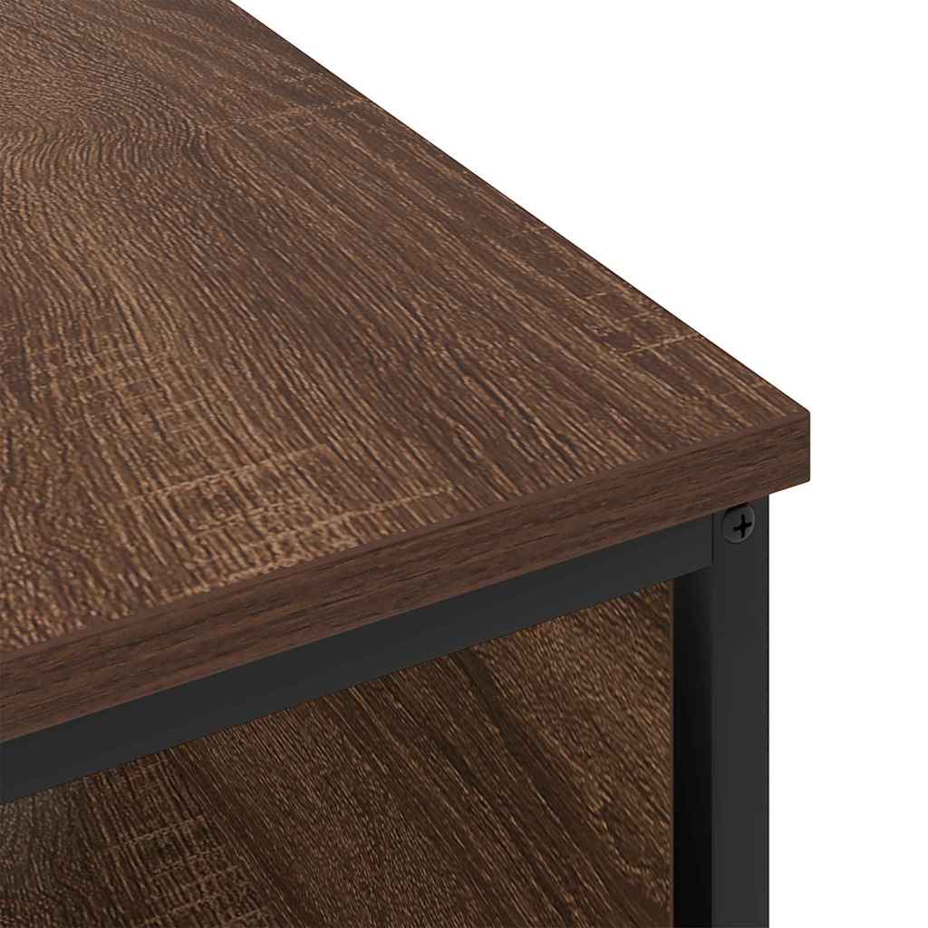 Nachtkastje Bruin Eiken 41 x 28 x 76 cm Bewerkt hout is nu te koop bij PeponiXL, paradijselijk wonen!