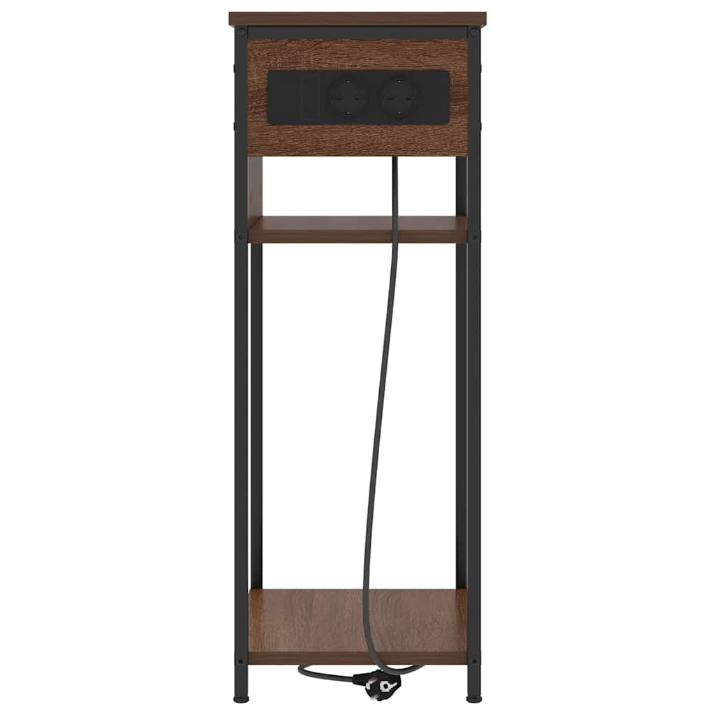 Nachtkastje Bruin Eiken 41 x 28 x 76 cm Bewerkt hout is nu te koop bij PeponiXL, paradijselijk wonen!