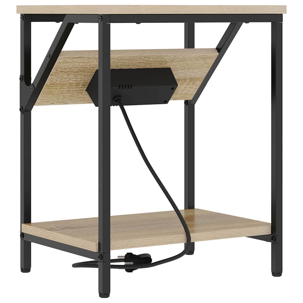 Nachtkastje 2 pcs Sonoma Eiken 38 x 30 x 48 cm Bewerkt hout is nu te koop bij PeponiXL, paradijselijk wonen!