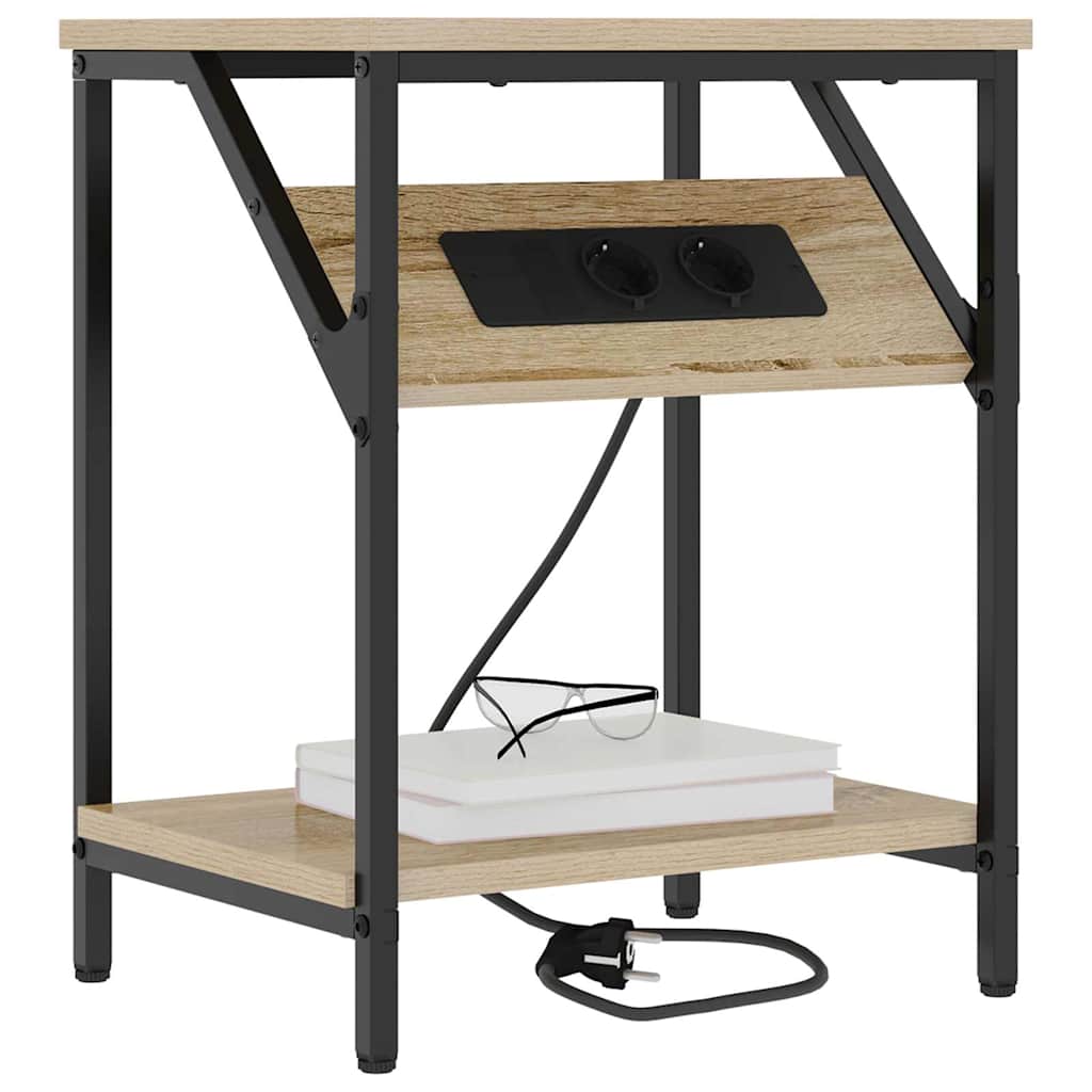 Nachtkastje 2 pcs Sonoma Eiken 38 x 30 x 48 cm Bewerkt hout is nu te koop bij PeponiXL, paradijselijk wonen!