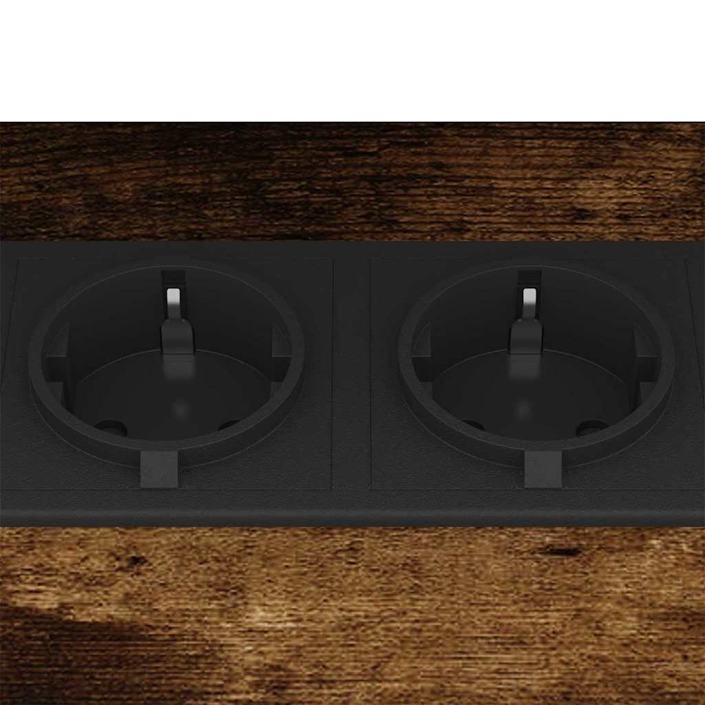 Nachtkastje 2 pcs Gerookt eiken 38 x 30 x 48 cm Bewerkt hout is nu te koop bij PeponiXL, paradijselijk wonen!