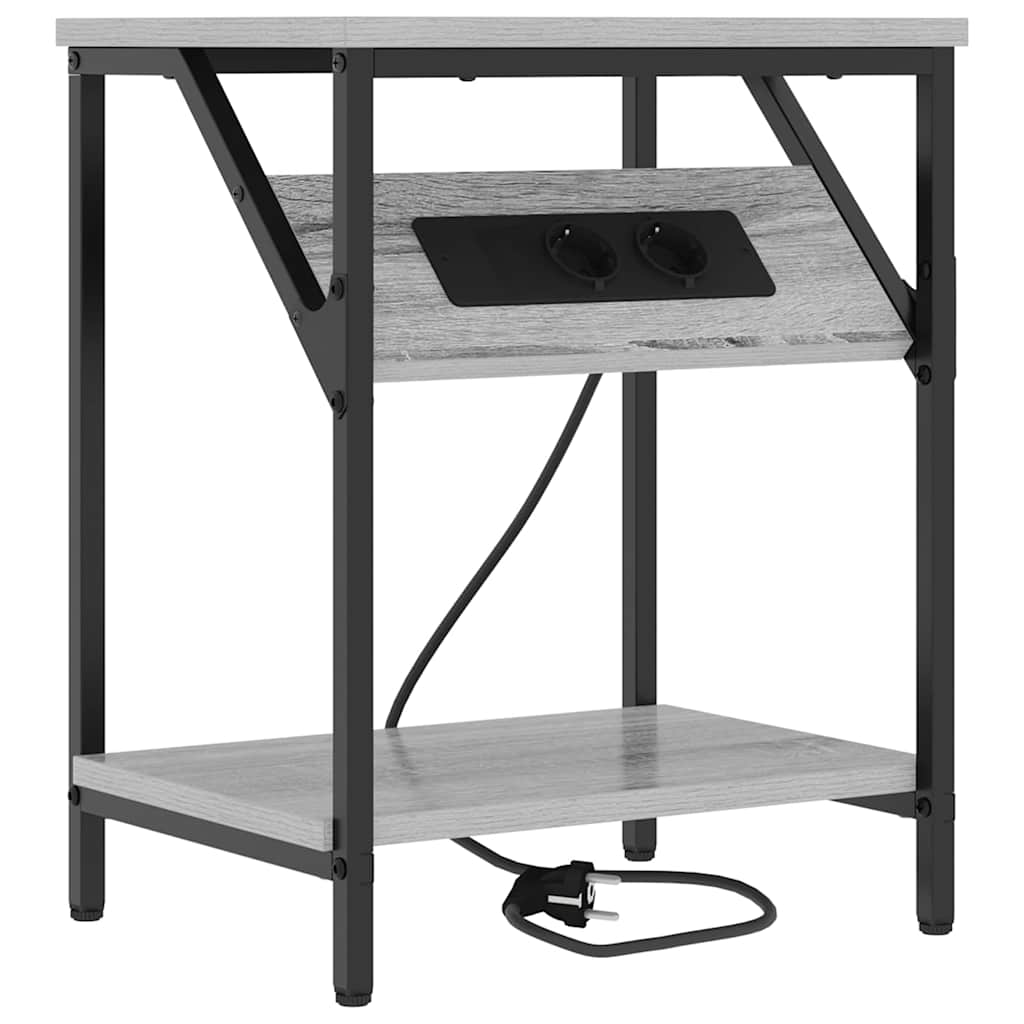 Nachtkastje Grijs Sonoma 38 x 30 x 48 cm Bewerkt hout is nu te koop bij PeponiXL, paradijselijk wonen!