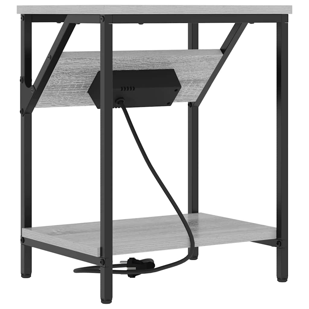 Nachtkastje Grijs Sonoma 38 x 30 x 48 cm Bewerkt hout is nu te koop bij PeponiXL, paradijselijk wonen!