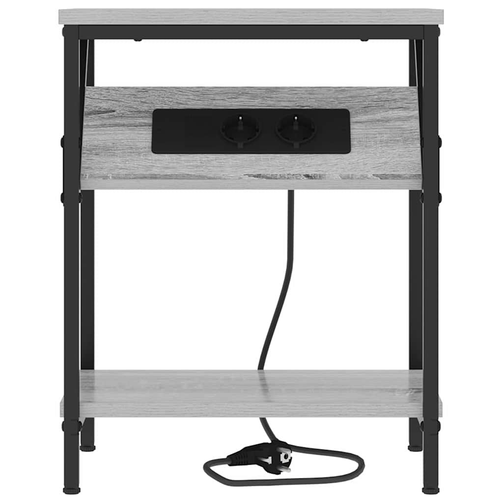 Nachtkastje Grijs Sonoma 38 x 30 x 48 cm Bewerkt hout is nu te koop bij PeponiXL, paradijselijk wonen!