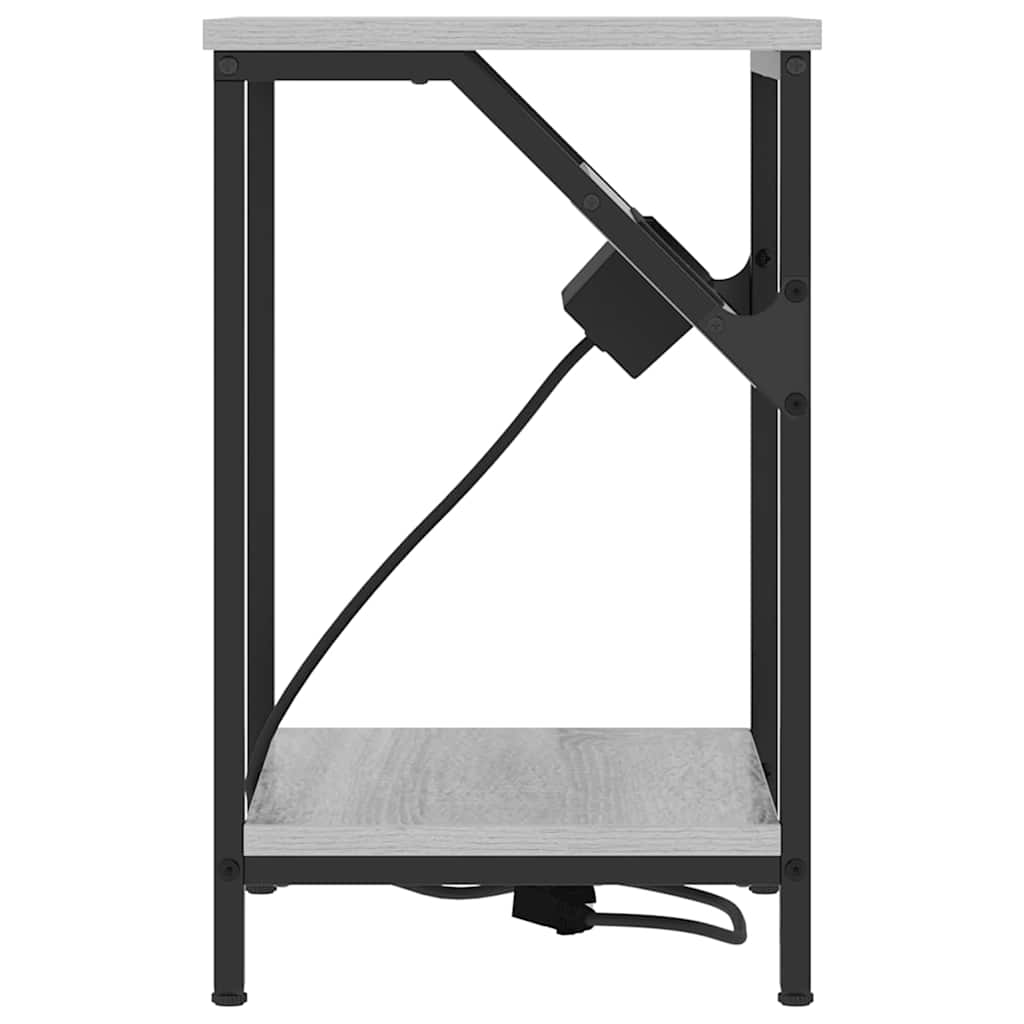 Nachtkastje Grijs Sonoma 38 x 30 x 48 cm Bewerkt hout is nu te koop bij PeponiXL, paradijselijk wonen!