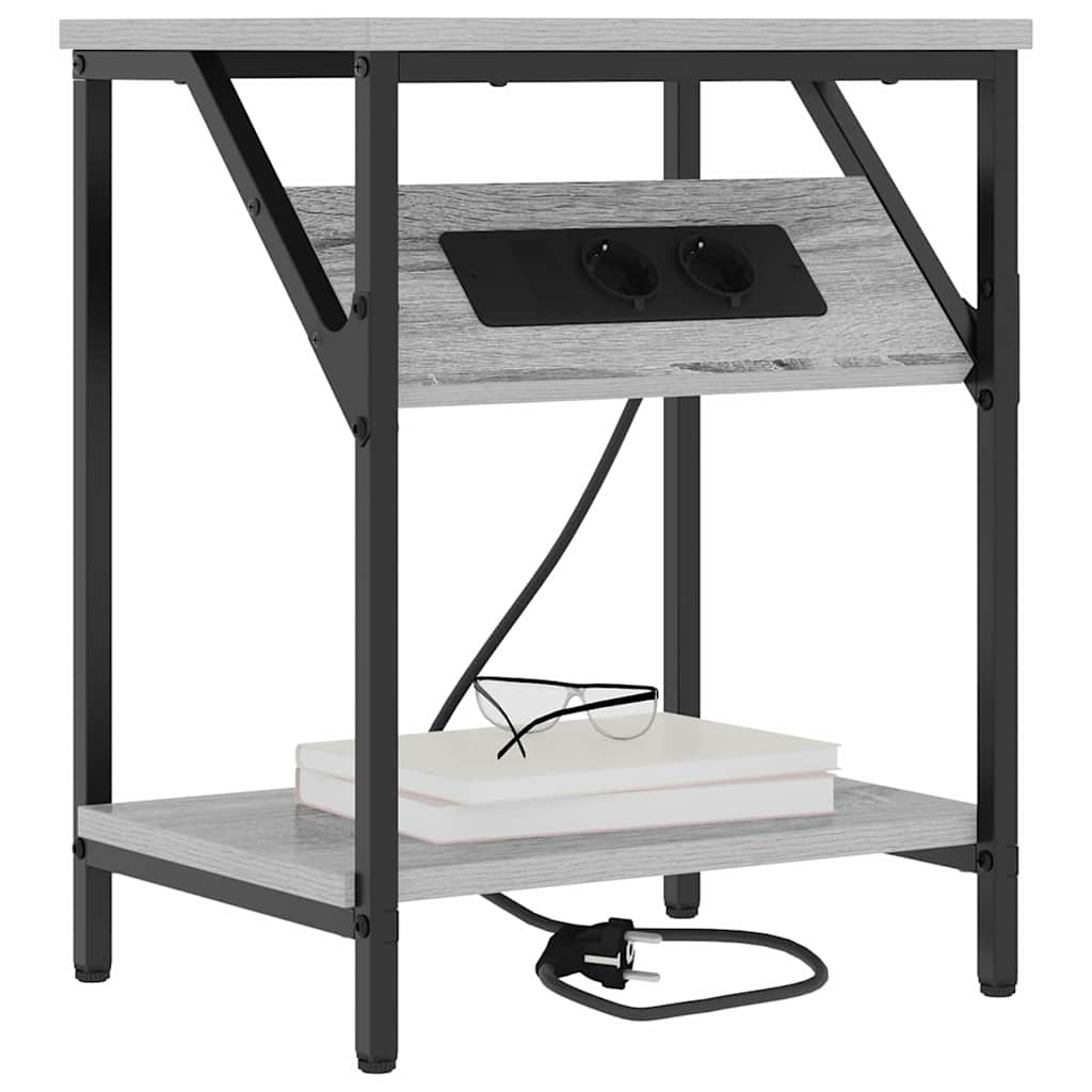 Nachtkastje 2 pcs Grijs Sonoma 38 x 30 x 48 cm Bewerkt hout is nu te koop bij PeponiXL, paradijselijk wonen!