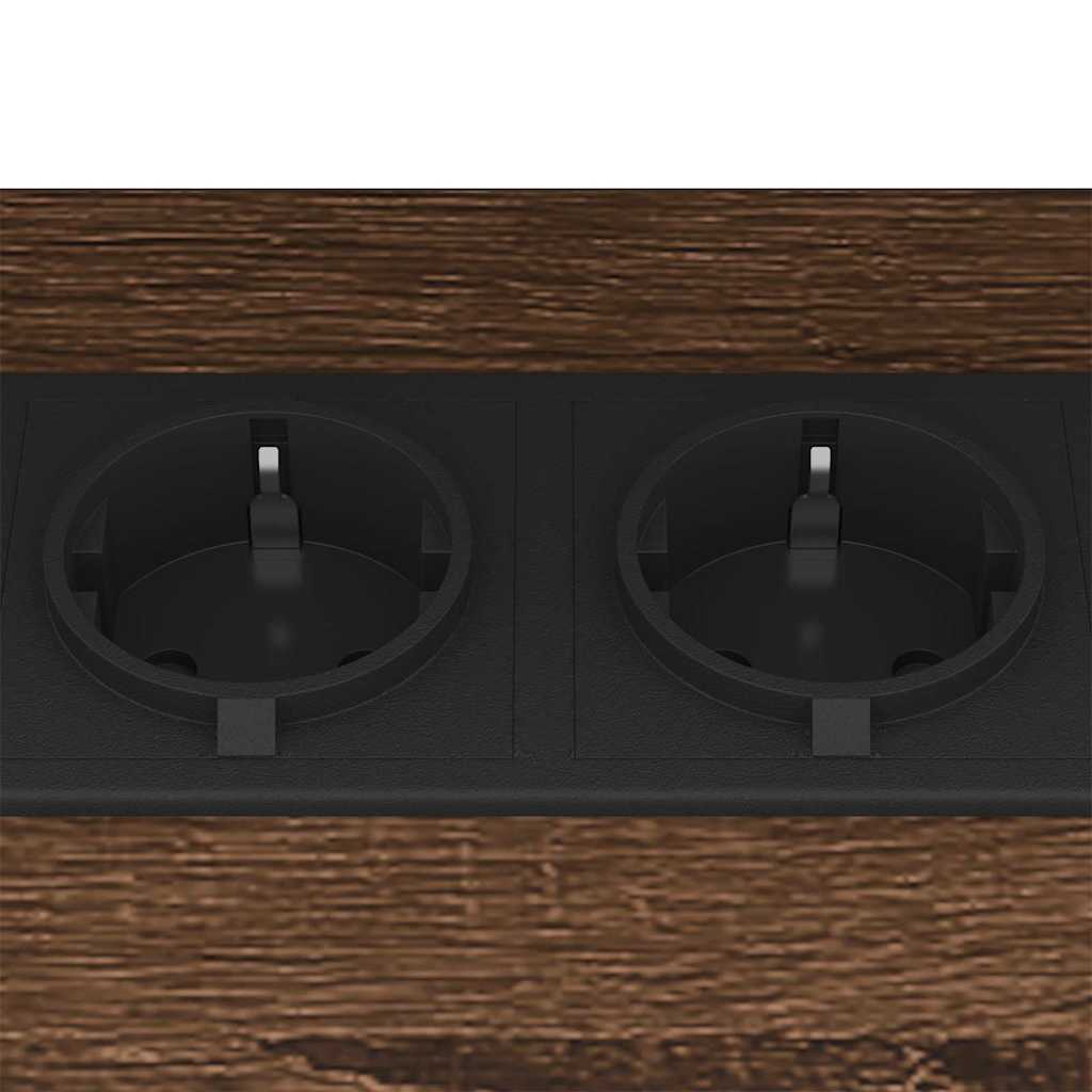 Nachtkastje 2 pcs Bruin Eiken 38 x 30 x 48 cm Bewerkt hout is nu te koop bij PeponiXL, paradijselijk wonen!