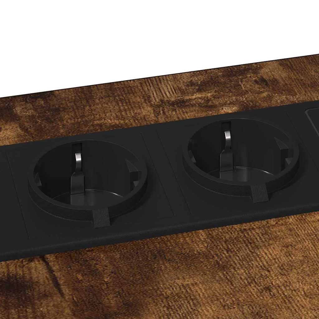 Nachtkastje Gerookt eiken 41,5 x 26 x 60,5 cm Bewerkt hout is nu te koop bij PeponiXL, paradijselijk wonen!