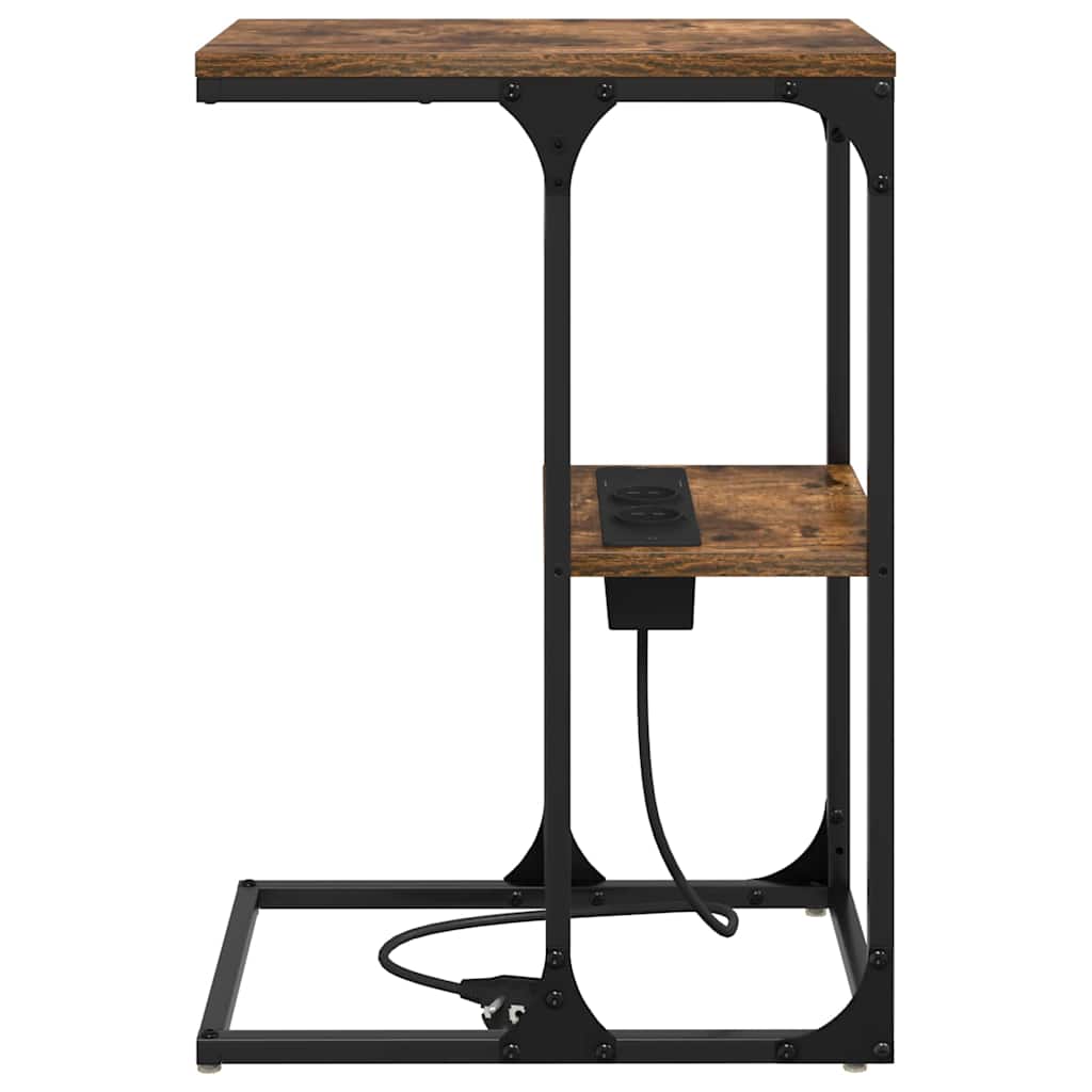 Nachtkastje Gerookt eiken 41,5 x 26 x 60,5 cm Bewerkt hout is nu te koop bij PeponiXL, paradijselijk wonen!