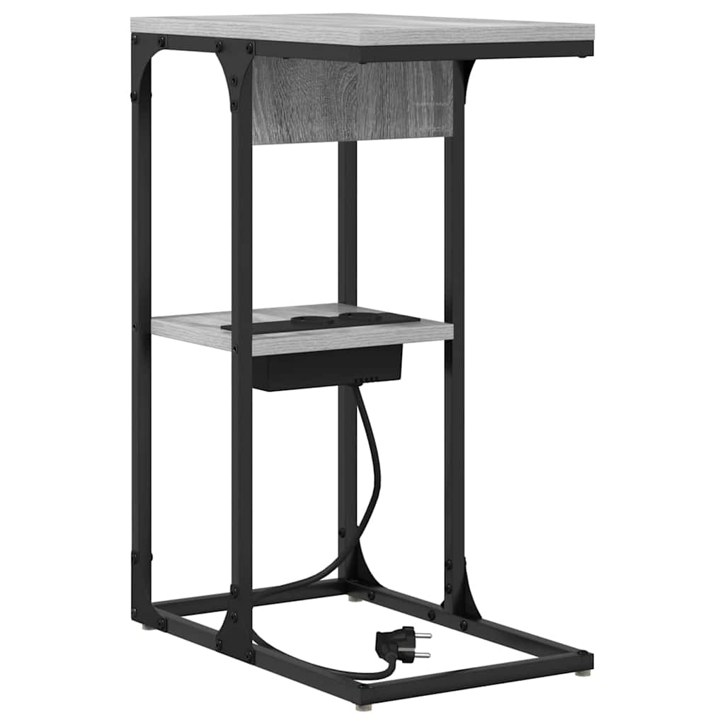 Nachtkastje Grijs Sonoma 41,5 x 26 x 60,5 cm Bewerkt hout is nu te koop bij PeponiXL, paradijselijk wonen!