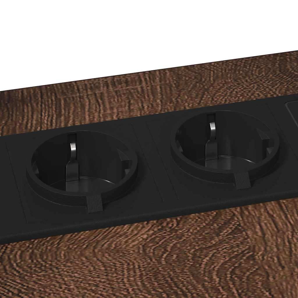 Nachtkastje Bruin Eiken 41,5 x 26 x 60,5 cm Bewerkt hout is nu te koop bij PeponiXL, paradijselijk wonen!