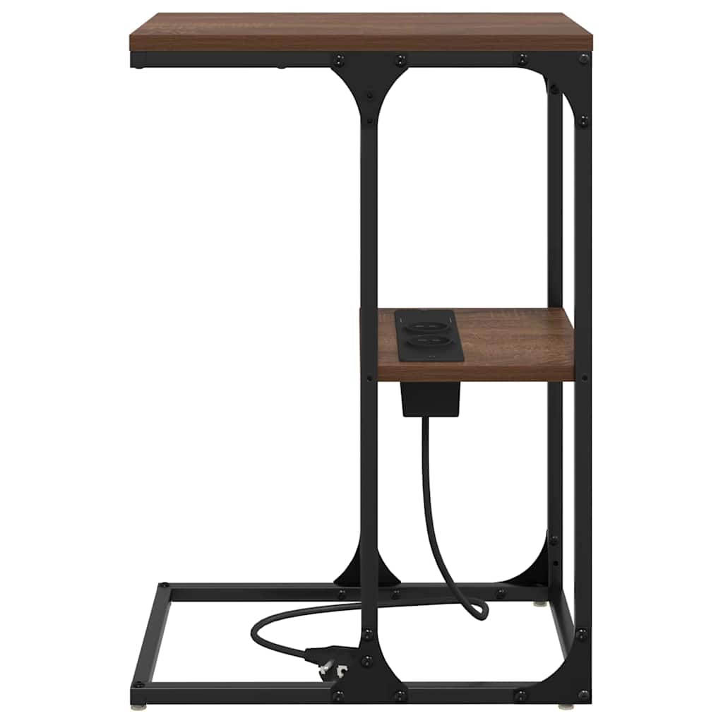 Nachtkastje Bruin Eiken 41,5 x 26 x 60,5 cm Bewerkt hout is nu te koop bij PeponiXL, paradijselijk wonen!