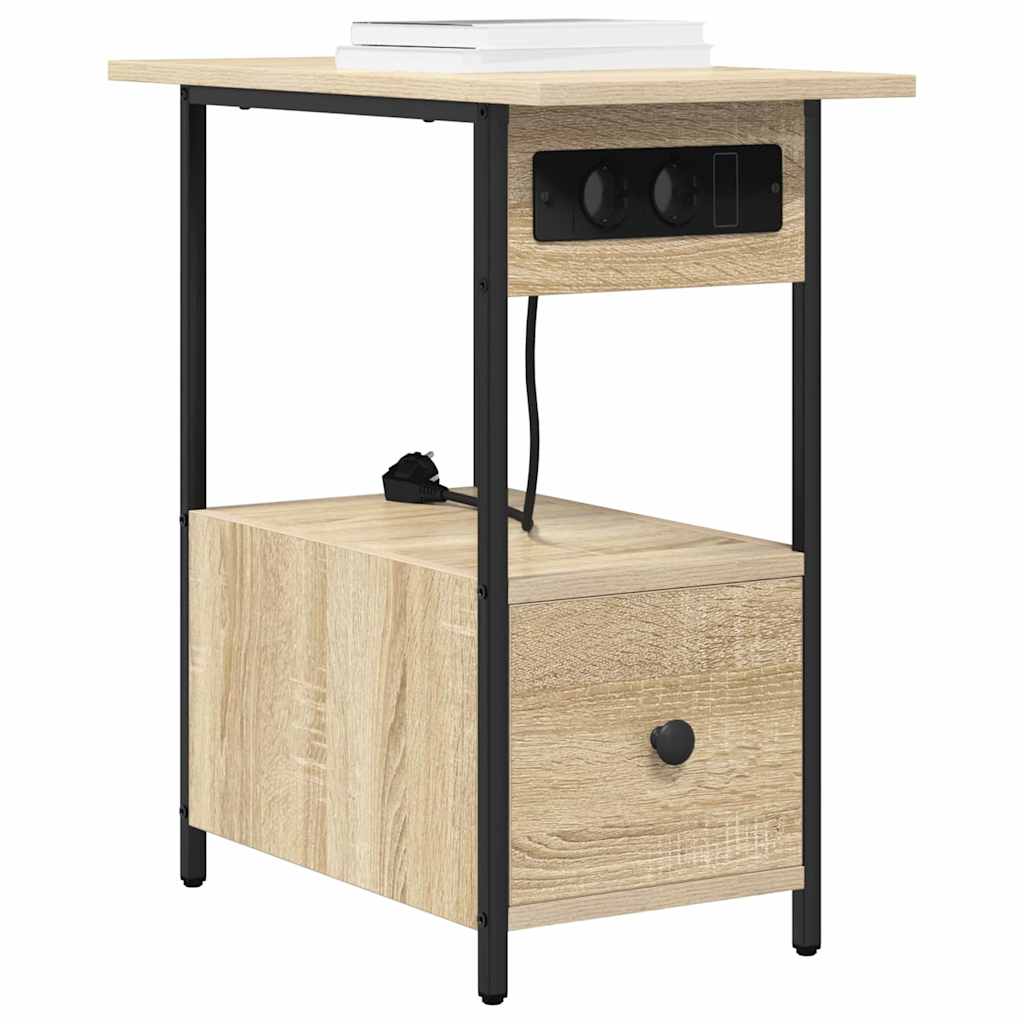 Nachtkastje met lade Sonoma Eiken 60 x 30 x 61 cm Bewerkt hout is nu te koop bij PeponiXL, paradijselijk wonen!