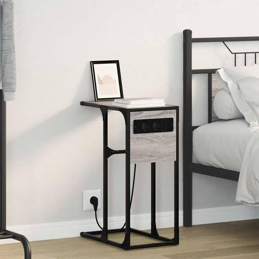 Nachtkastje Grijs Sonoma 41,5 x 26 x 60,5 cm Bewerkt hout is nu te koop bij PeponiXL, paradijselijk wonen!