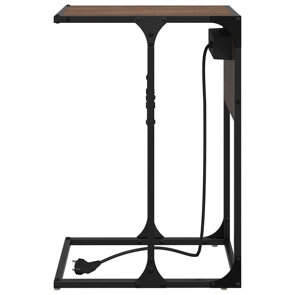 Nachtkastje Bruin Eiken 41,5 x 26 x 60,5 cm Bewerkt hout is nu te koop bij PeponiXL, paradijselijk wonen!