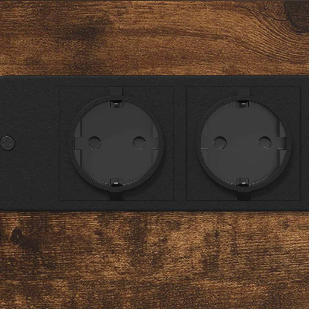 Nachtkastje Gerookt eiken 41.5 x 26 x 60.5 cm Bewerkt hout is nu te koop bij PeponiXL, paradijselijk wonen!