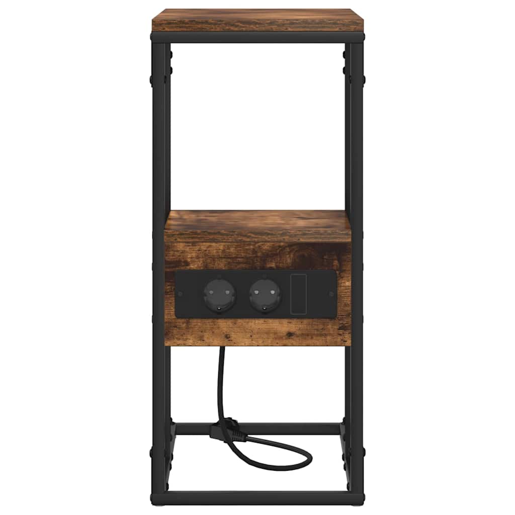 Nachtkastje Gerookt eiken 41.5 x 26 x 60.5 cm Bewerkt hout is nu te koop bij PeponiXL, paradijselijk wonen!