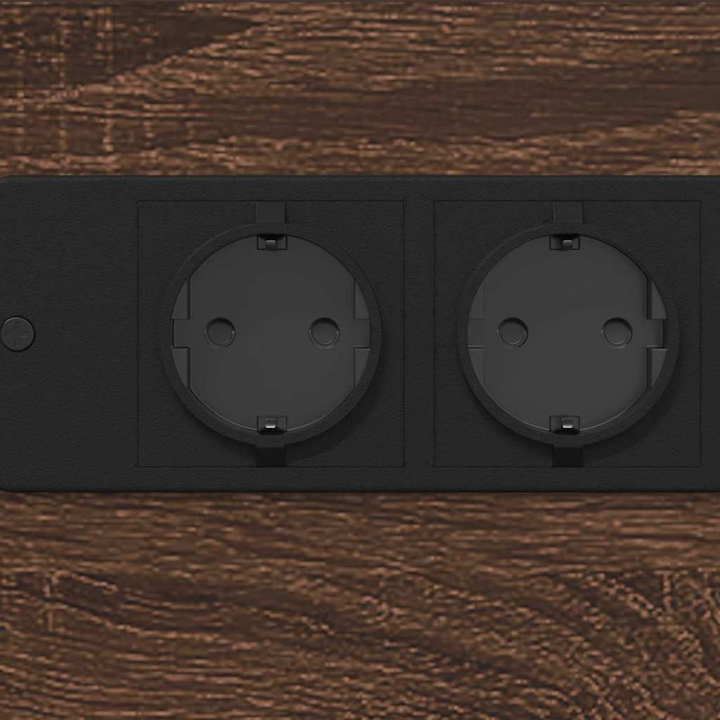 Nachtkastje bruin eikenkleur 41.5 x 26 x 60.5 cm Bewerkt hout is nu te koop bij PeponiXL, paradijselijk wonen!