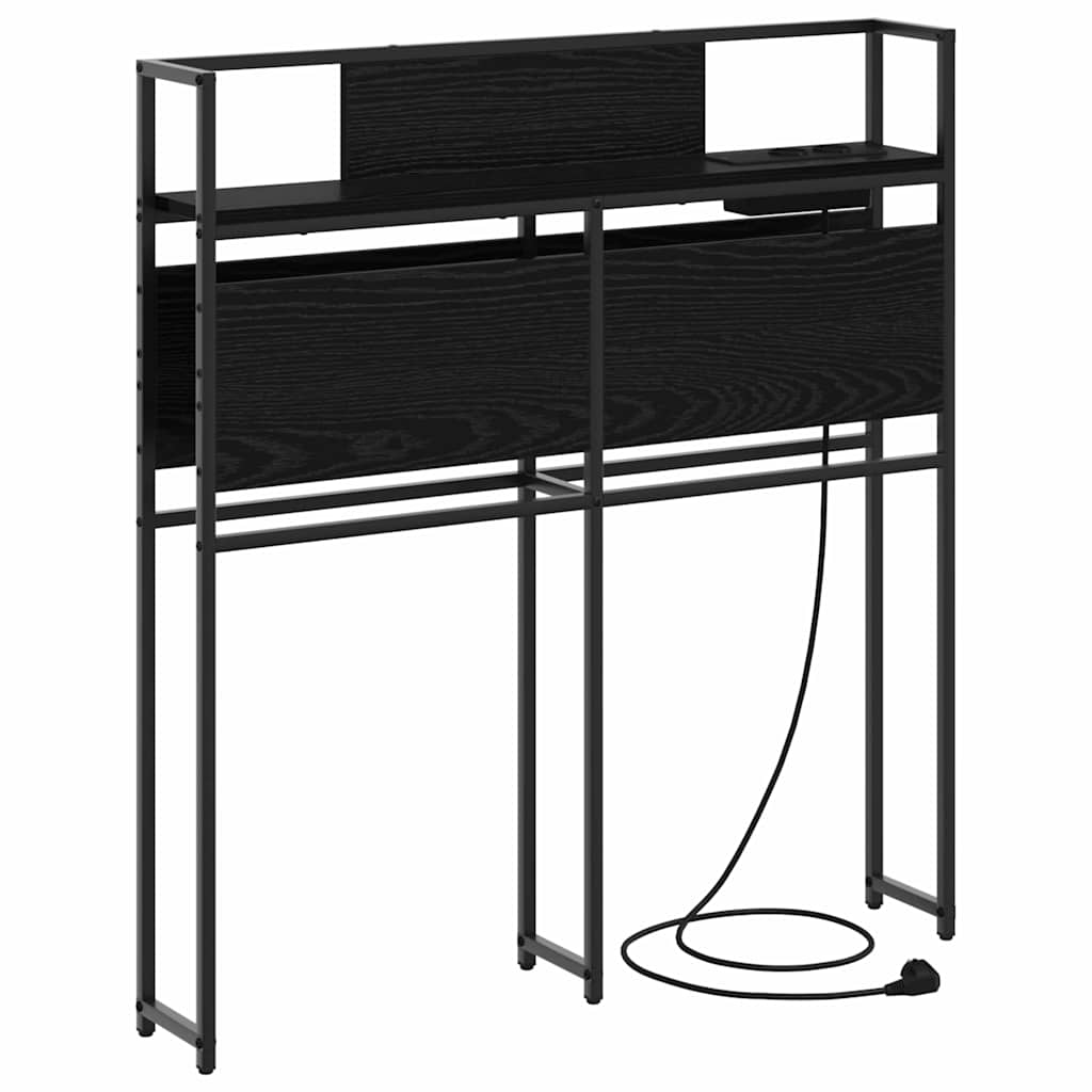 Opberghoofdbord met opslag Zwart eiken Bewerkt hout is nu te koop bij PeponiXL, paradijselijk wonen!