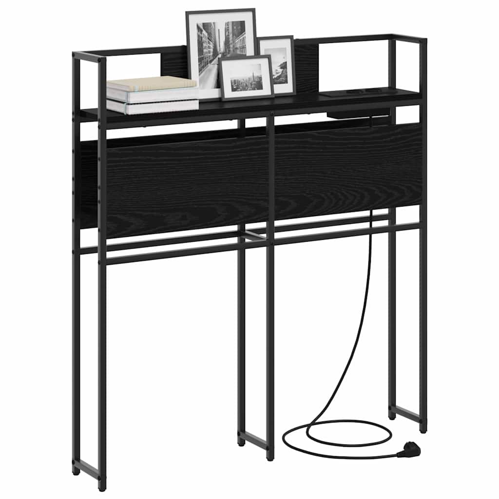Opberghoofdbord met opslag Zwart eiken Bewerkt hout is nu te koop bij PeponiXL, paradijselijk wonen!