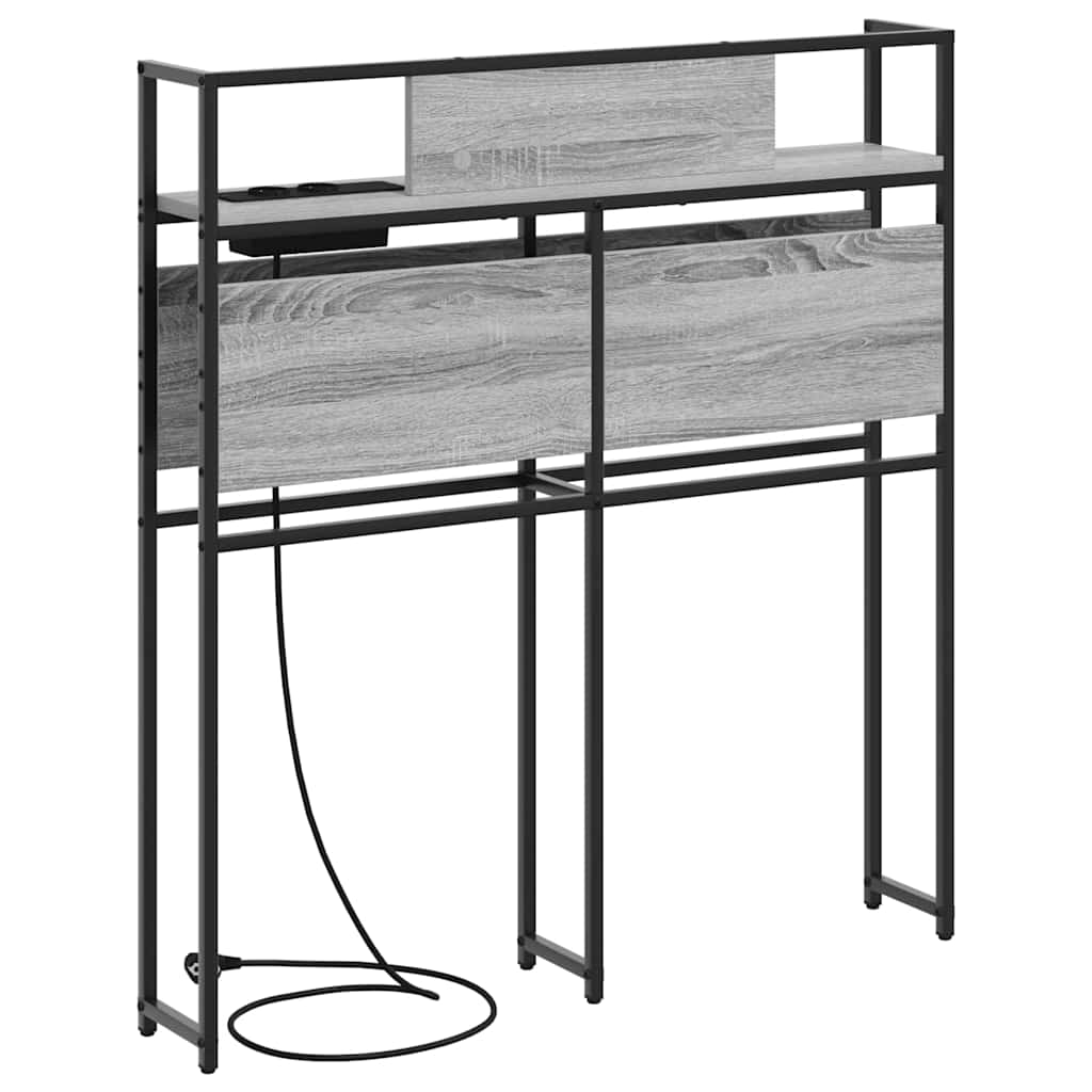 Opberghoofdbord met opslag Grijs sonoma Bewerkt hout is nu te koop bij PeponiXL, paradijselijk wonen!