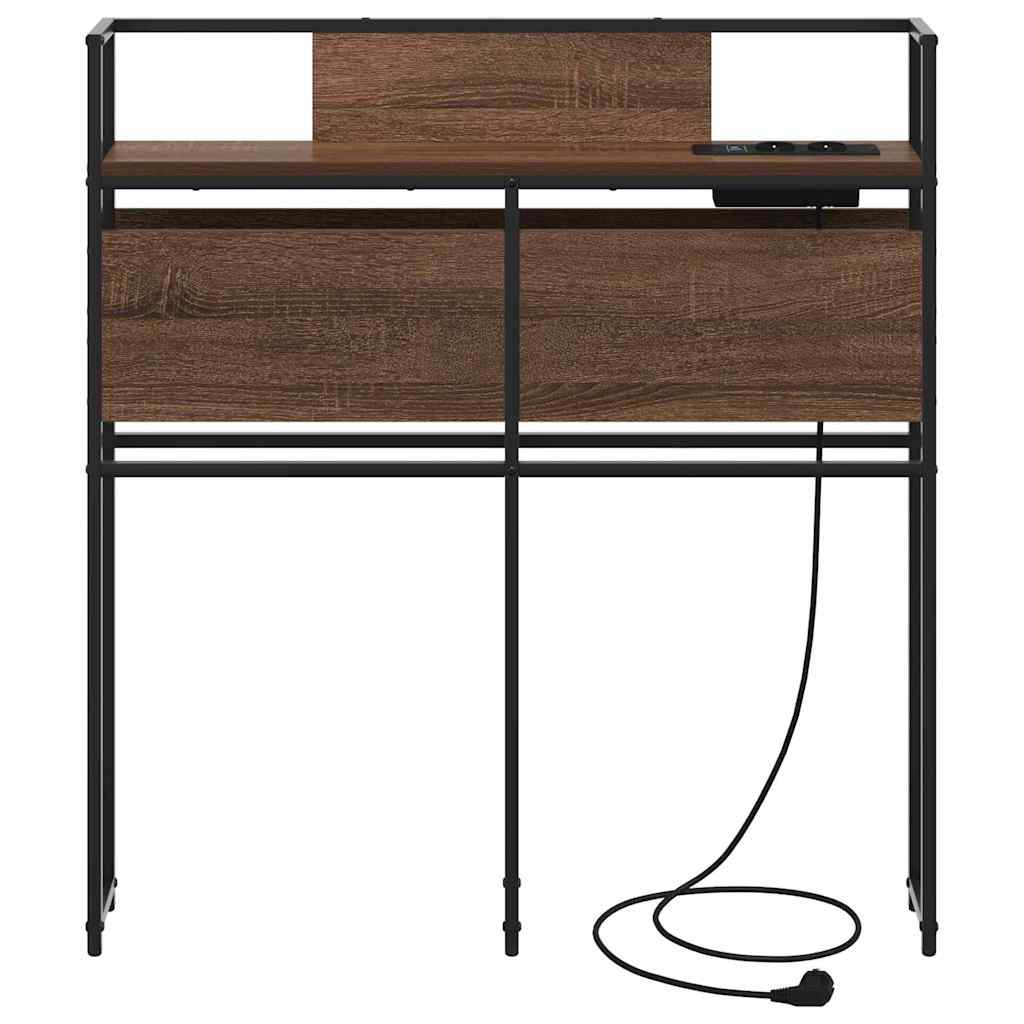 Opberghoofdbord met opslag bruin eikenkleur Bewerkt hout is nu te koop bij PeponiXL, paradijselijk wonen!