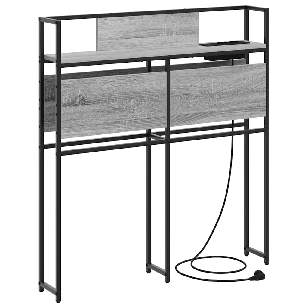 Opberghoofdbord met opslag Grijs sonoma Bewerkt hout is nu te koop bij PeponiXL, paradijselijk wonen!