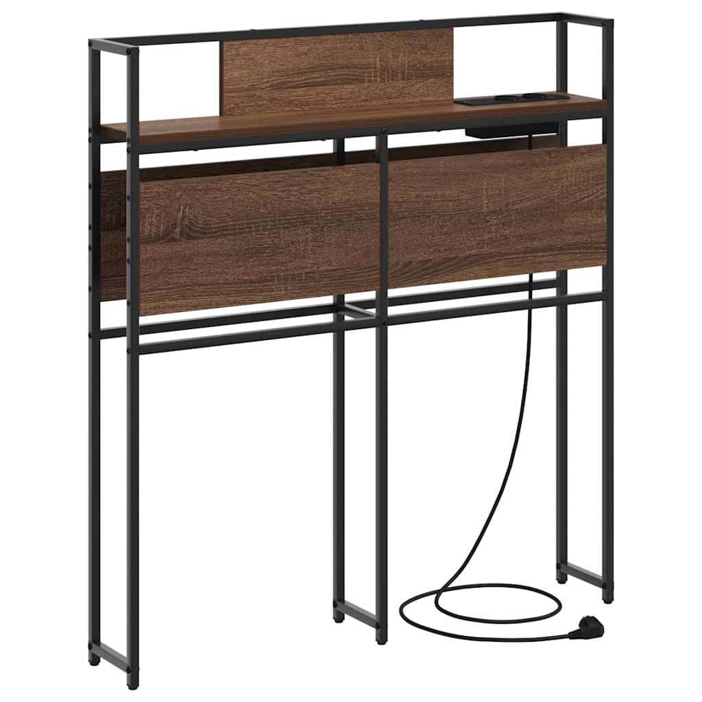 Opberghoofdbord met opslag bruin eikenkleur Bewerkt hout is nu te koop bij PeponiXL, paradijselijk wonen!