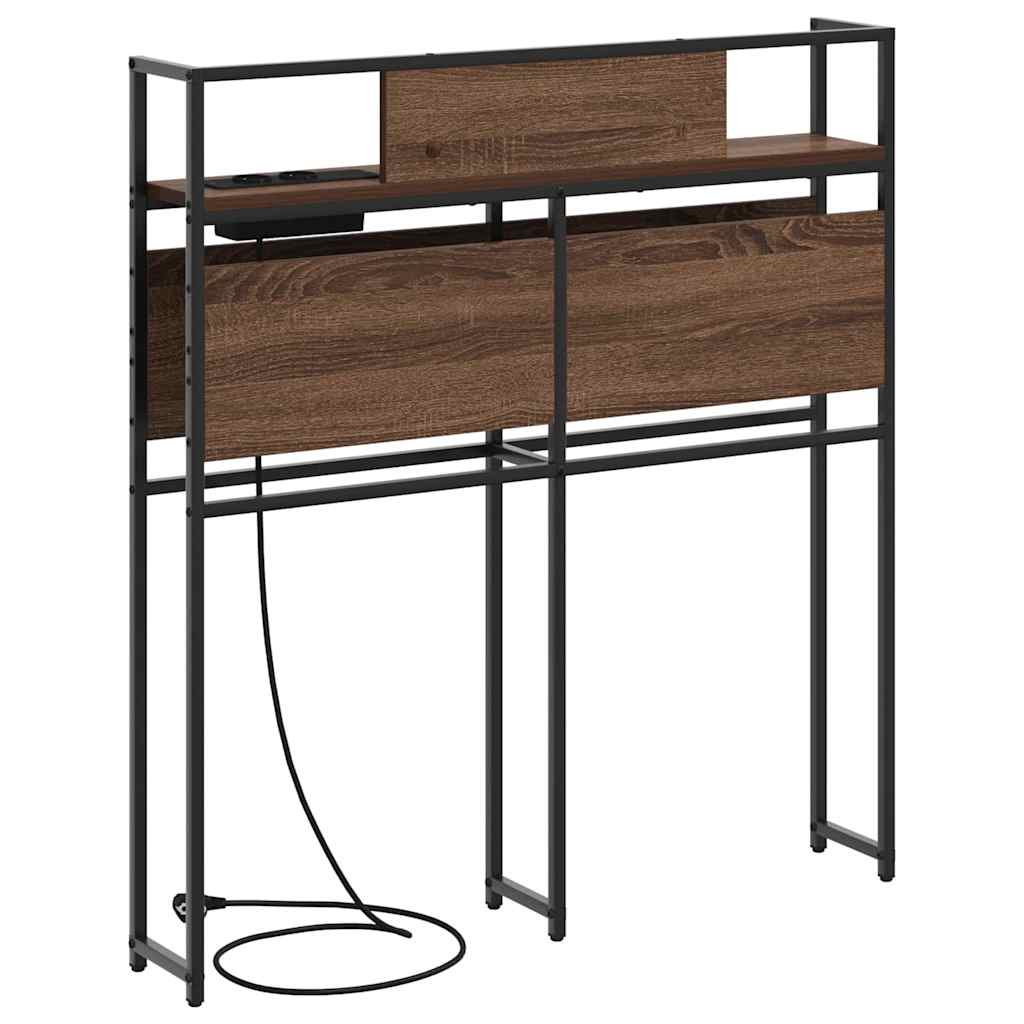 Opberghoofdbord met opslag bruin eikenkleur Bewerkt hout is nu te koop bij PeponiXL, paradijselijk wonen!