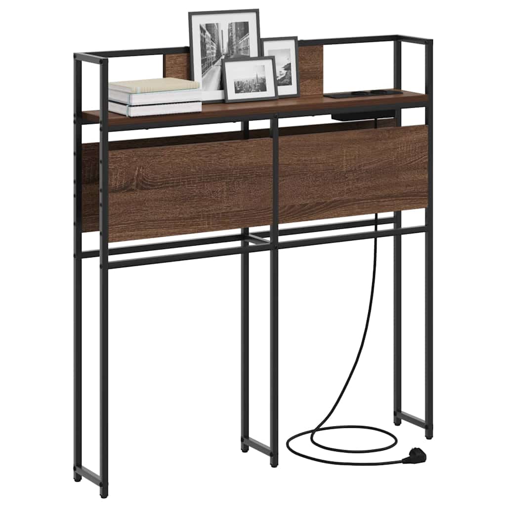 Opberghoofdbord met opslag bruin eikenkleur Bewerkt hout is nu te koop bij PeponiXL, paradijselijk wonen!