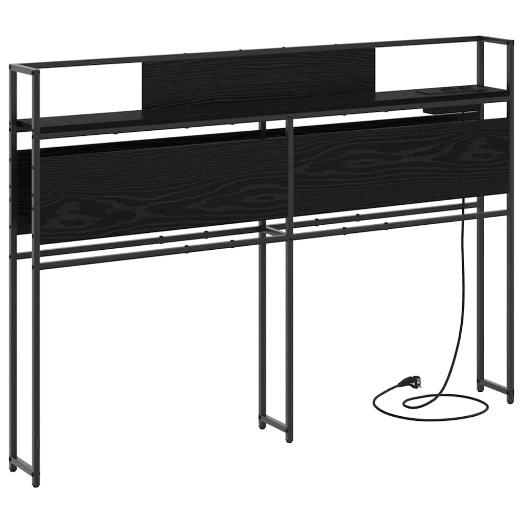 Opberghoofdbord met opslag Zwart eiken Bewerkt hout is nu te koop bij PeponiXL, paradijselijk wonen!