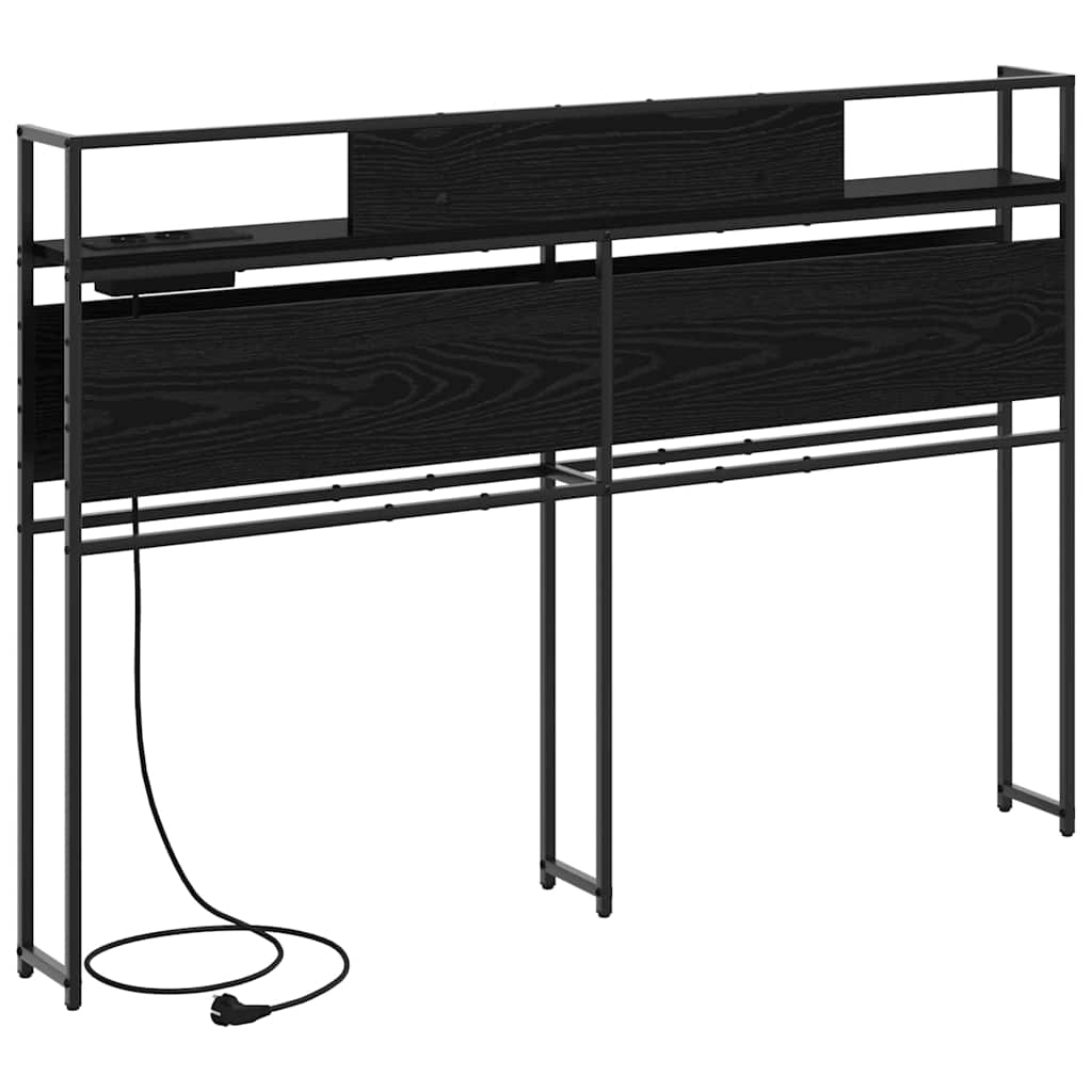 Opberghoofdbord met opslag Zwart eiken Bewerkt hout is nu te koop bij PeponiXL, paradijselijk wonen!