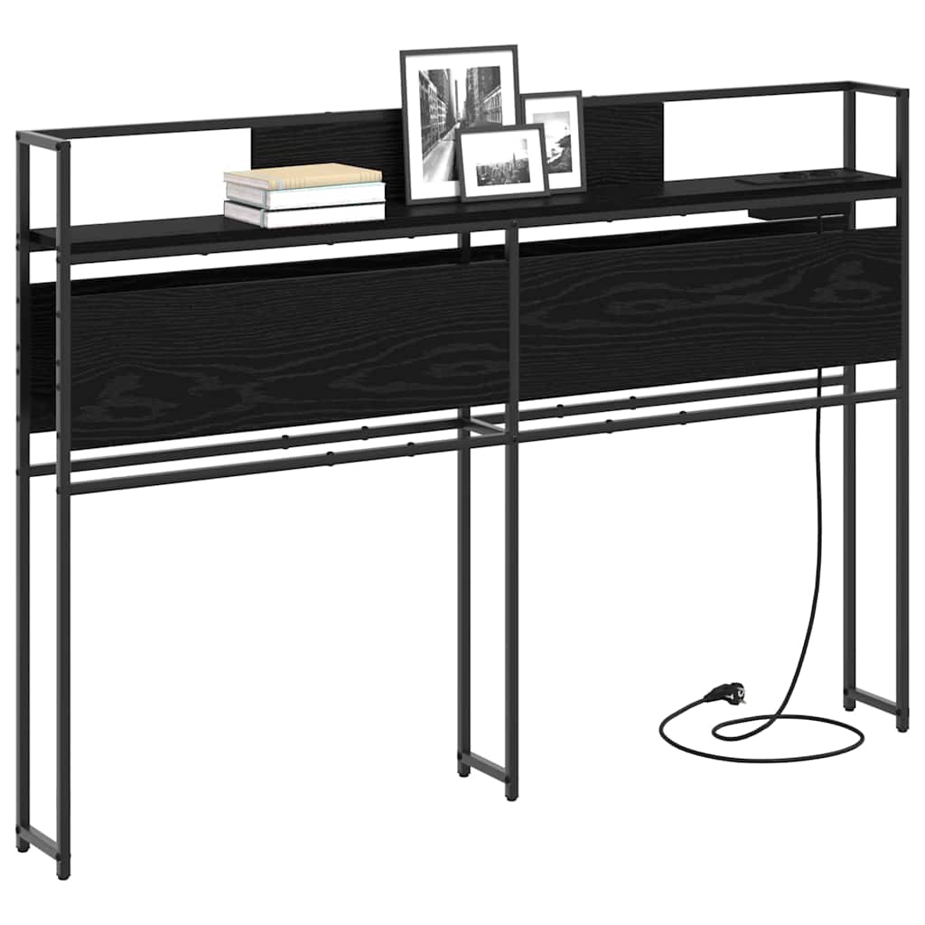 Opberghoofdbord met opslag Zwart eiken Bewerkt hout is nu te koop bij PeponiXL, paradijselijk wonen!