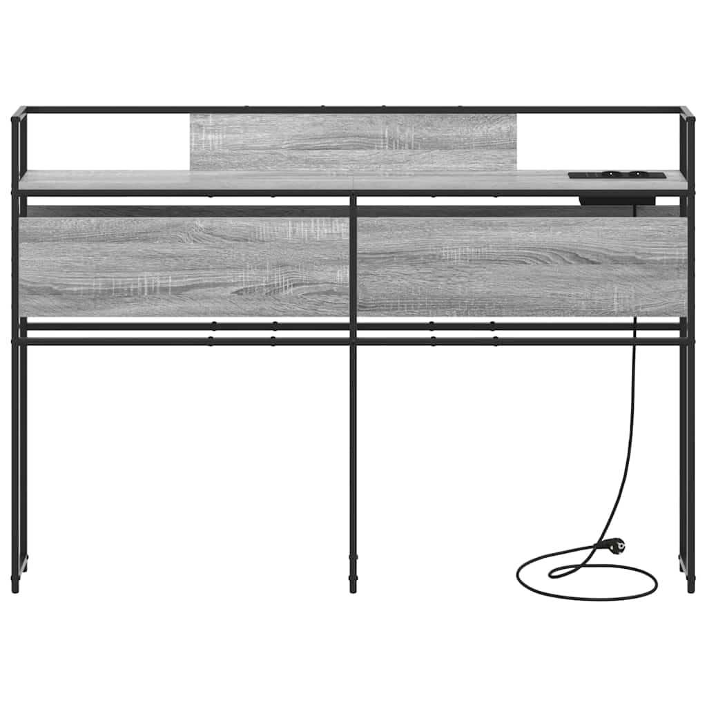 Opberghoofdbord met opslag Grijs sonoma Bewerkt hout is nu te koop bij PeponiXL, paradijselijk wonen!