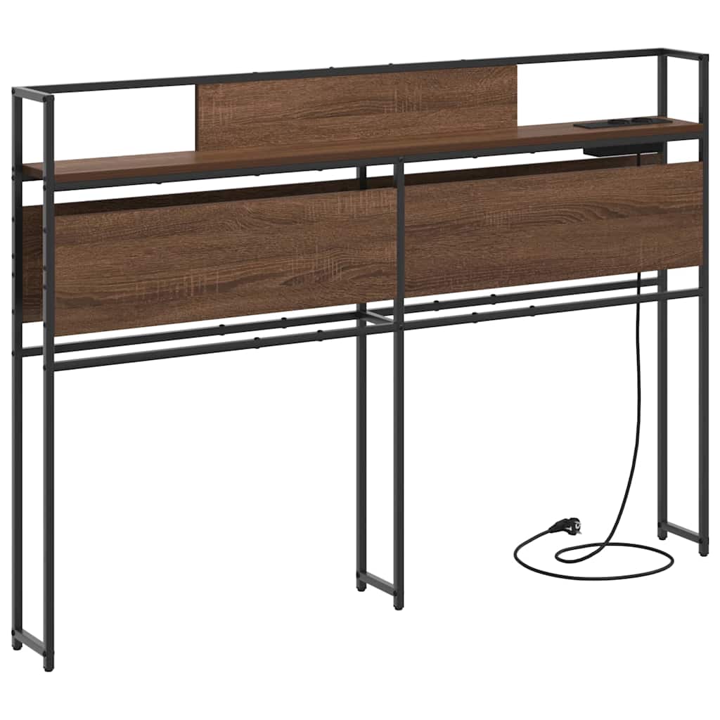 Opberghoofdbord met opslag bruin eikenkleur Bewerkt hout is nu te koop bij PeponiXL, paradijselijk wonen!