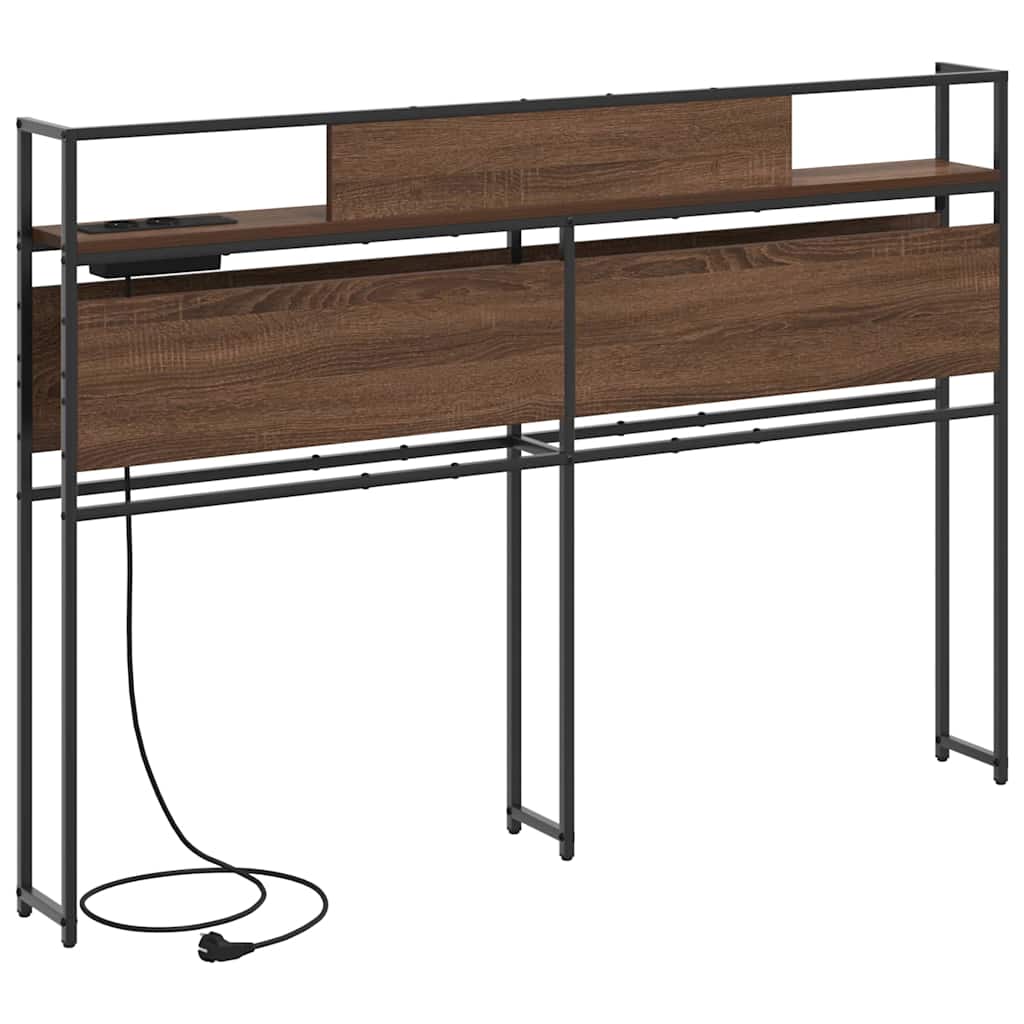 Opberghoofdbord met opslag bruin eikenkleur Bewerkt hout is nu te koop bij PeponiXL, paradijselijk wonen!