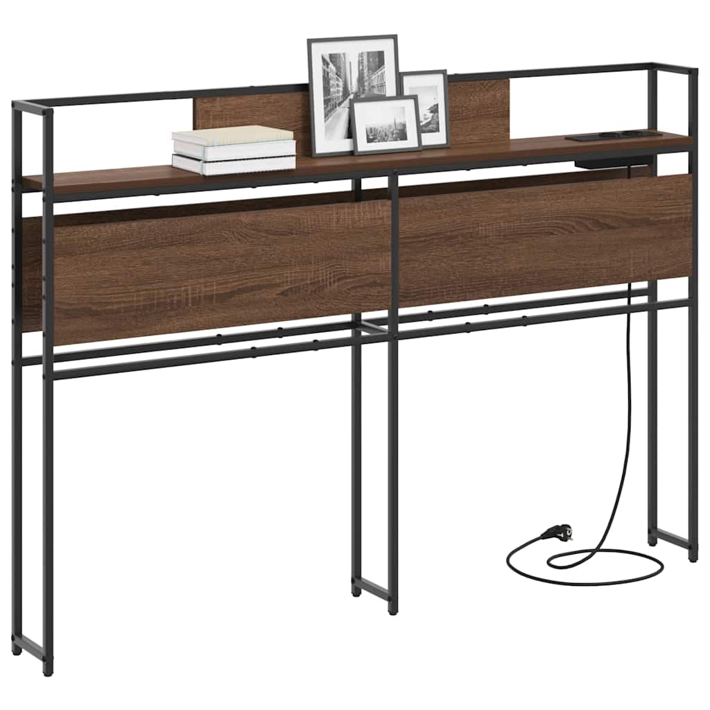 Opberghoofdbord met opslag bruin eikenkleur Bewerkt hout is nu te koop bij PeponiXL, paradijselijk wonen!