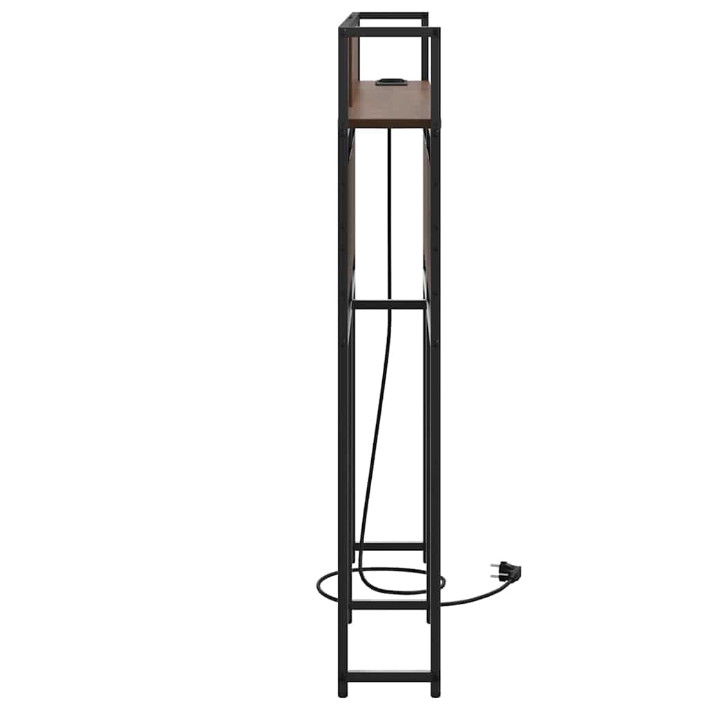Opberghoofdbord met opslag bruin eikenkleur Bewerkt hout is nu te koop bij PeponiXL, paradijselijk wonen!