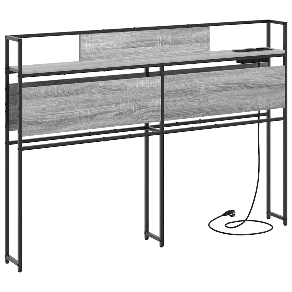 Opberghoofdbord met opslag Grijs sonoma Bewerkt hout is nu te koop bij PeponiXL, paradijselijk wonen!