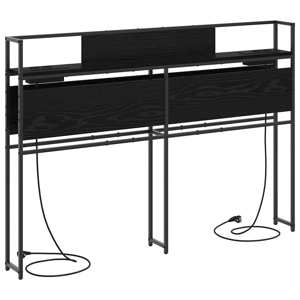 Opberghoofdbord met opslag Zwart eiken Bewerkt hout is nu te koop bij PeponiXL, paradijselijk wonen!
