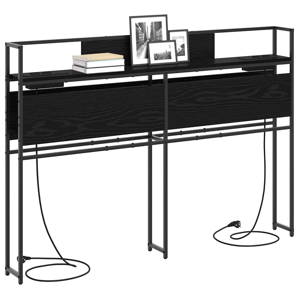 Opberghoofdbord met opslag Zwart eiken Bewerkt hout is nu te koop bij PeponiXL, paradijselijk wonen!