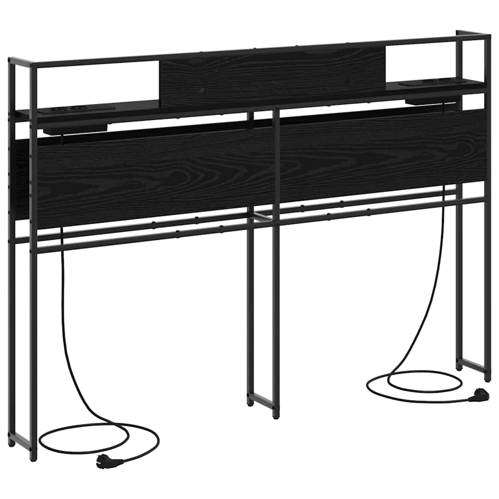 Opberghoofdbord met opslag Zwart eiken Bewerkt hout is nu te koop bij PeponiXL, paradijselijk wonen!