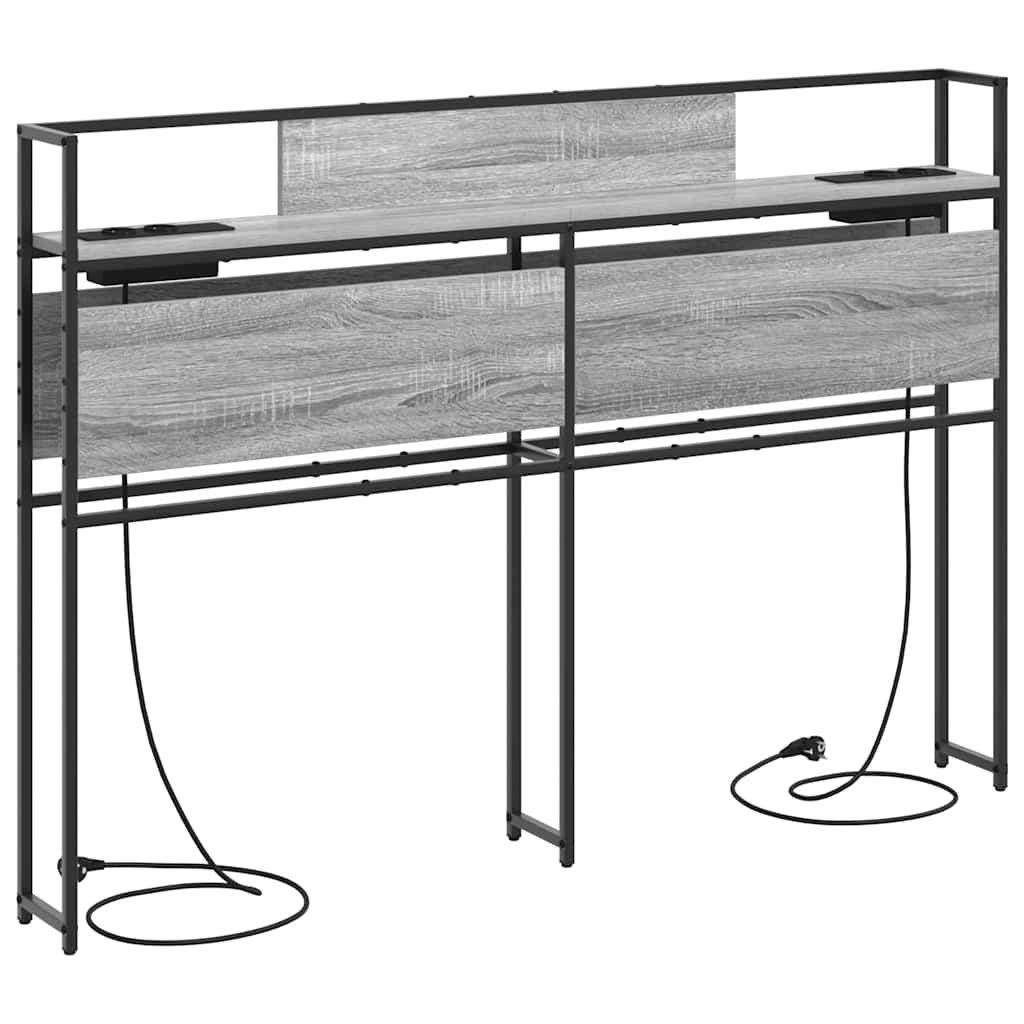 Opberghoofdbord met opslag Grijs sonoma Bewerkt hout is nu te koop bij PeponiXL, paradijselijk wonen!