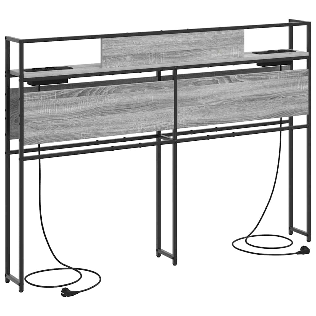 Opberghoofdbord met opslag Grijs sonoma Bewerkt hout is nu te koop bij PeponiXL, paradijselijk wonen!
