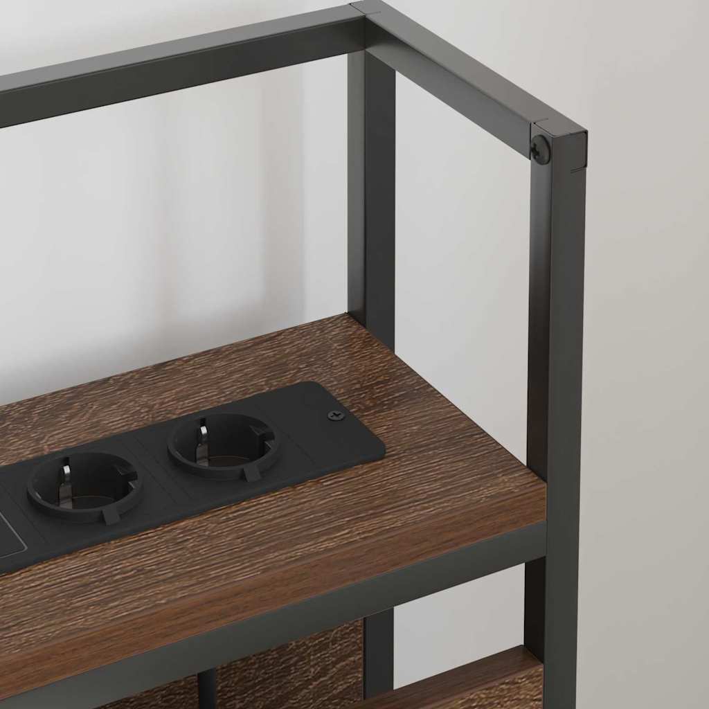 Opberghoofdbord met opslag bruin eikenkleur Bewerkt hout is nu te koop bij PeponiXL, paradijselijk wonen!